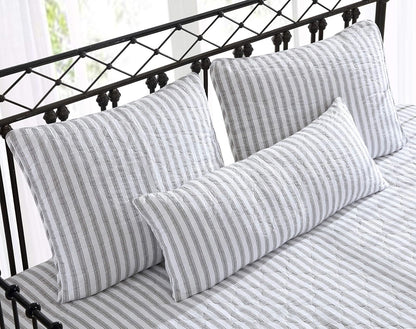Stone Cottage - Juego de Cama de algodón Reversible con Fundas a Juego y Almohada Decorativa, prelavada para Mayor suavidad (Gris Willow Way, Daybed)
