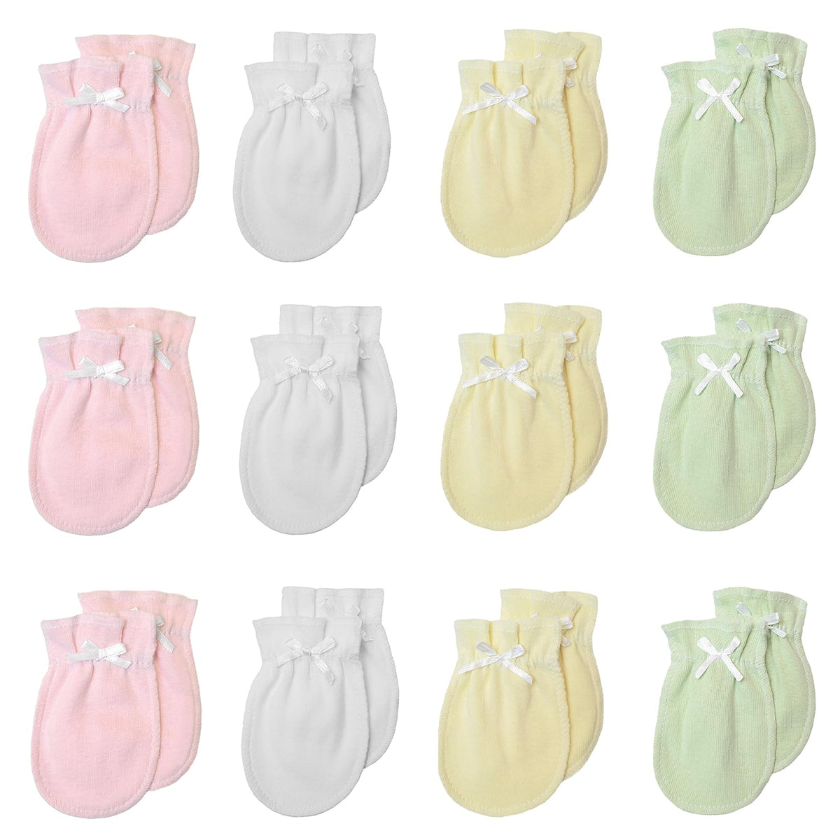 TL Care - Manoplas para recién nacido (100% algodón, antiarañazos), Niña