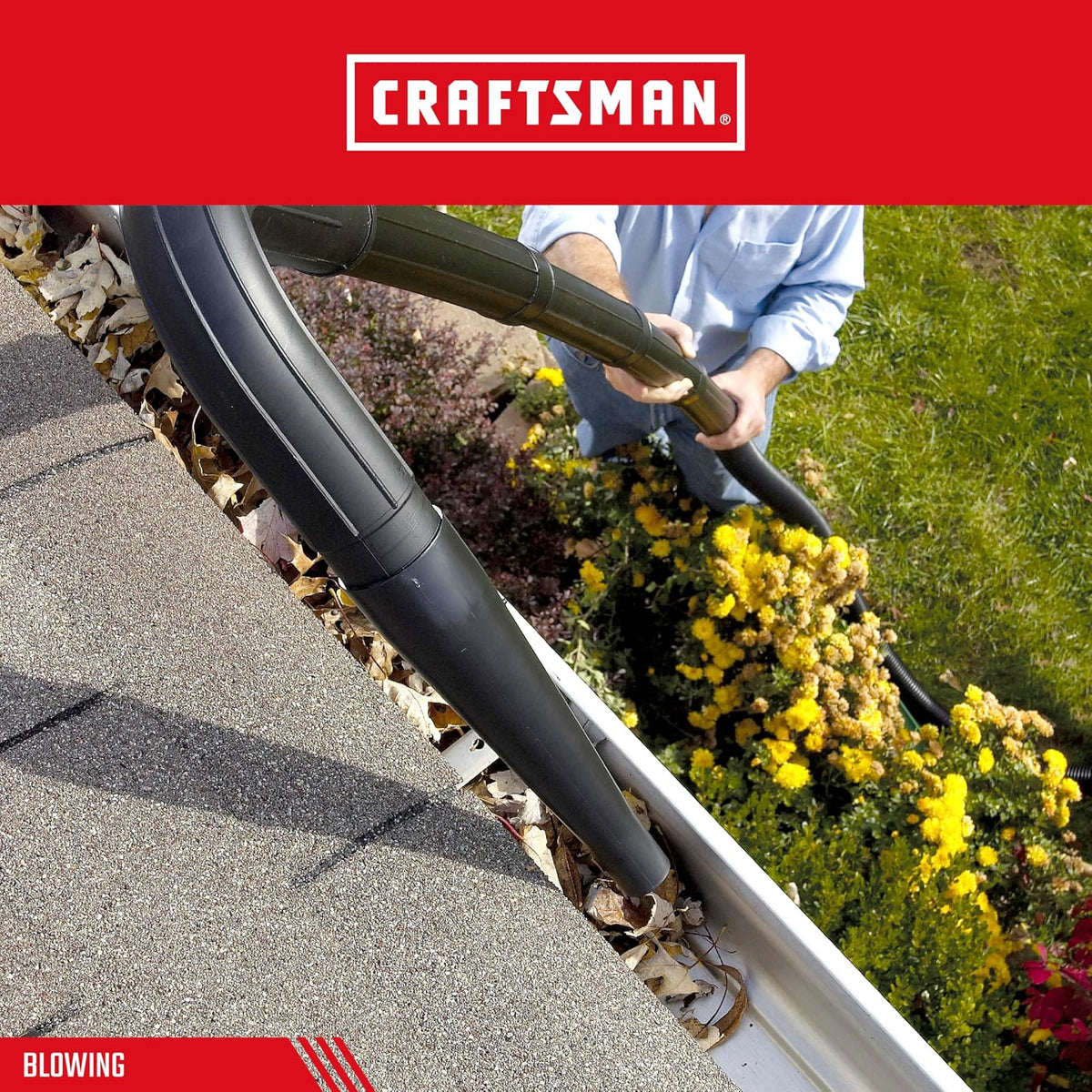 Craftsman CMXZVBE38640 2-1/2 Pulgadas. Kit de Accesorio para aspiradora de Limpieza de canalones, Apto para aspiradora de Grado Industrial para Limpiar o soplar residuos de canalones, se Adapta a