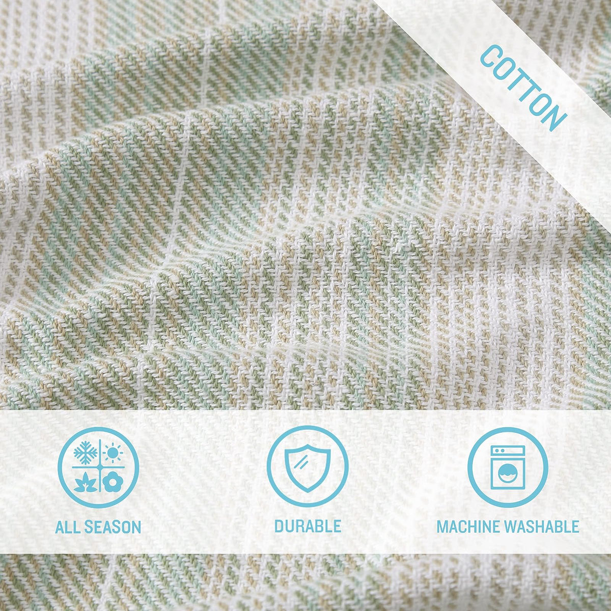 Tommy Bahama - Manta King de algodón Suave, Ropa de Cama Inspirada en la Costa, Esencial para Ropa de Cama (Verde arenoso, King)