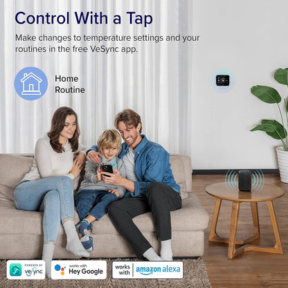 LEVOIT Termostato Inteligente para el hogar, termostato Digital programable WiFi, Funciona con Alexa y Sensor Inteligente, Ahorro de energía, Pantalla táctil Grande, Adaptador C-Wire Incluido