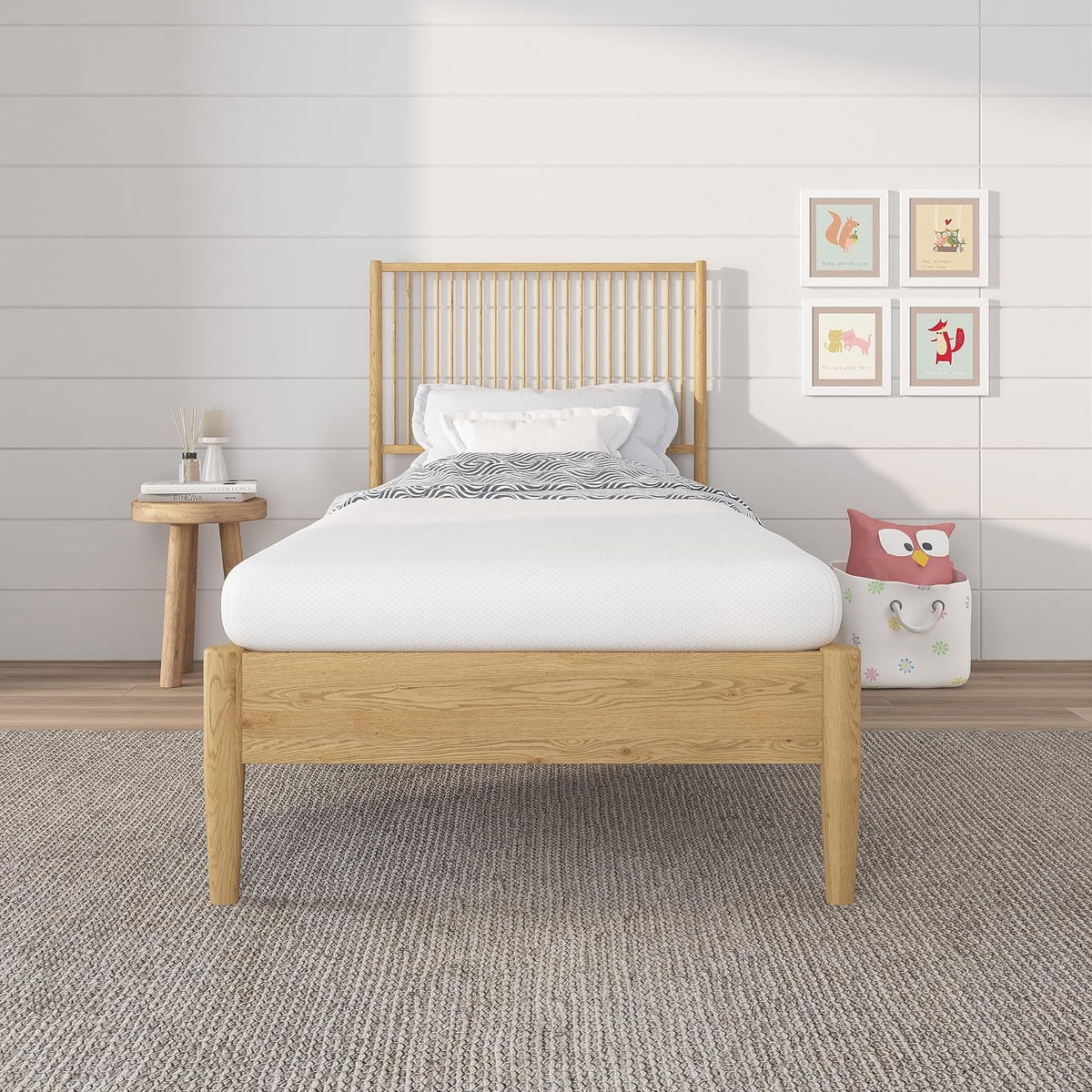 NapQueen - Colchón de Espuma viscoelástica Individual de 5 Pulgadas, Color Blanco para habitación de los niños/día - Litera rodar