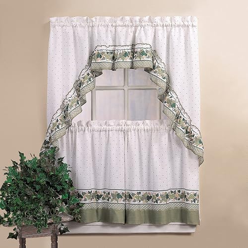 CHF & You Cottage Ivy Country - Juego de Cortinas y guirnaldas, Multicolor, 56 x 36 Pulgadas