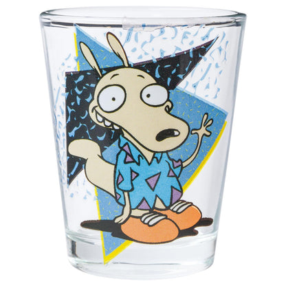 Silver Buffalo Nickelodeon Retro con Rocko, Angélica, Stimpy y Arnold Juego de 4 mini vasos de 1.5 onzas