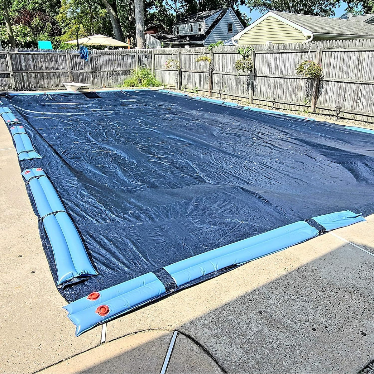 Cubierta de invierno para alberca, cubierta de invierno, se adapta a 12 x 24 pies, rectangular, azul sólido, resistencia y durabilidad superiores, tratada para protección UV, WC1224RE, 12 pies x 24