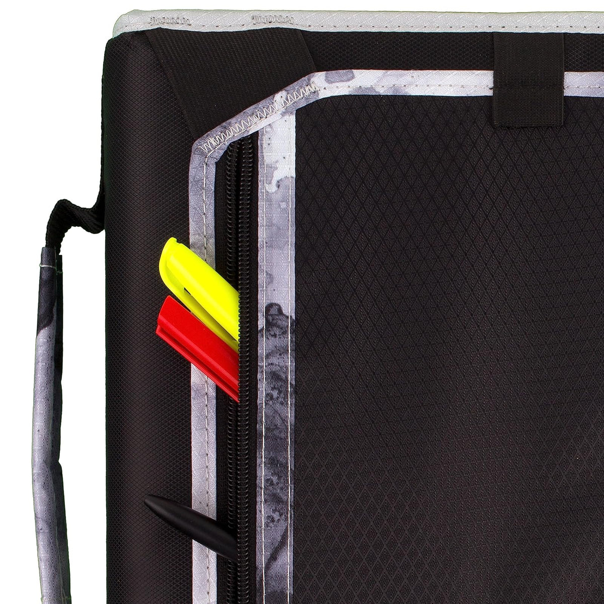 Five Star Carpeta de Tela con Cierre de 2" de 3 Argollas, Panel y Archivo Expandible y Organizador, Capacidad 580 Hojas. Negro-Gris. 29052IT8