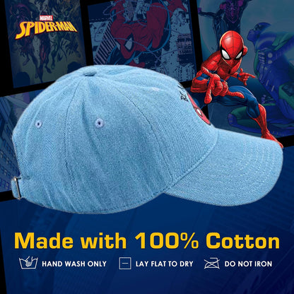 Marvel Spider-Man - Gorro de algodón Ajustable para papá, Gorra de béisbol con ala Curvada