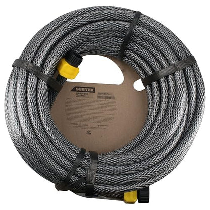 Surtek M12T15P Manguera para jardín tramada gris con conector plástico 1/2", 15 m