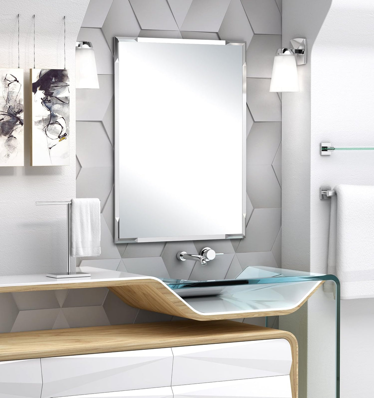 Gatco - Toallero de pie Rectangular con Base Rectangular, Moderno, Cromado