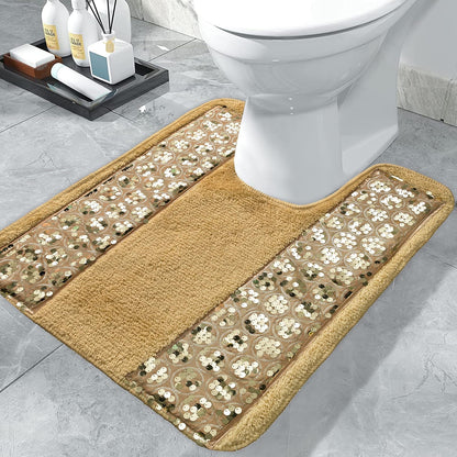 Popular Bath Sinatra - Alfombra de baño clásica de lujo con contorno de champaña, decoración contemporánea, alfombra de baño de champaña para ducha, diseño único, alfombra de baño elegante, decoración de tina, mosaico brillante
