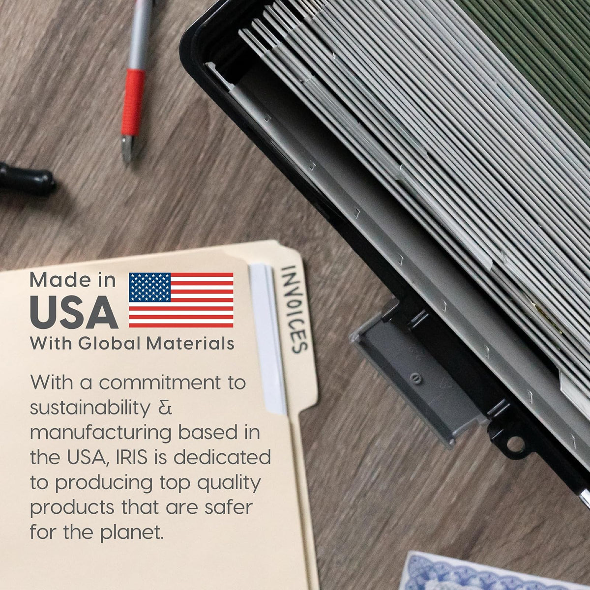 IRIS USA Paquete de 4 Cajas para Archivos Carta con Tapa, Negro | Transporta archivos tamaño carta con asa portátil y tapa segura para almacenamiento organizado donde vayas