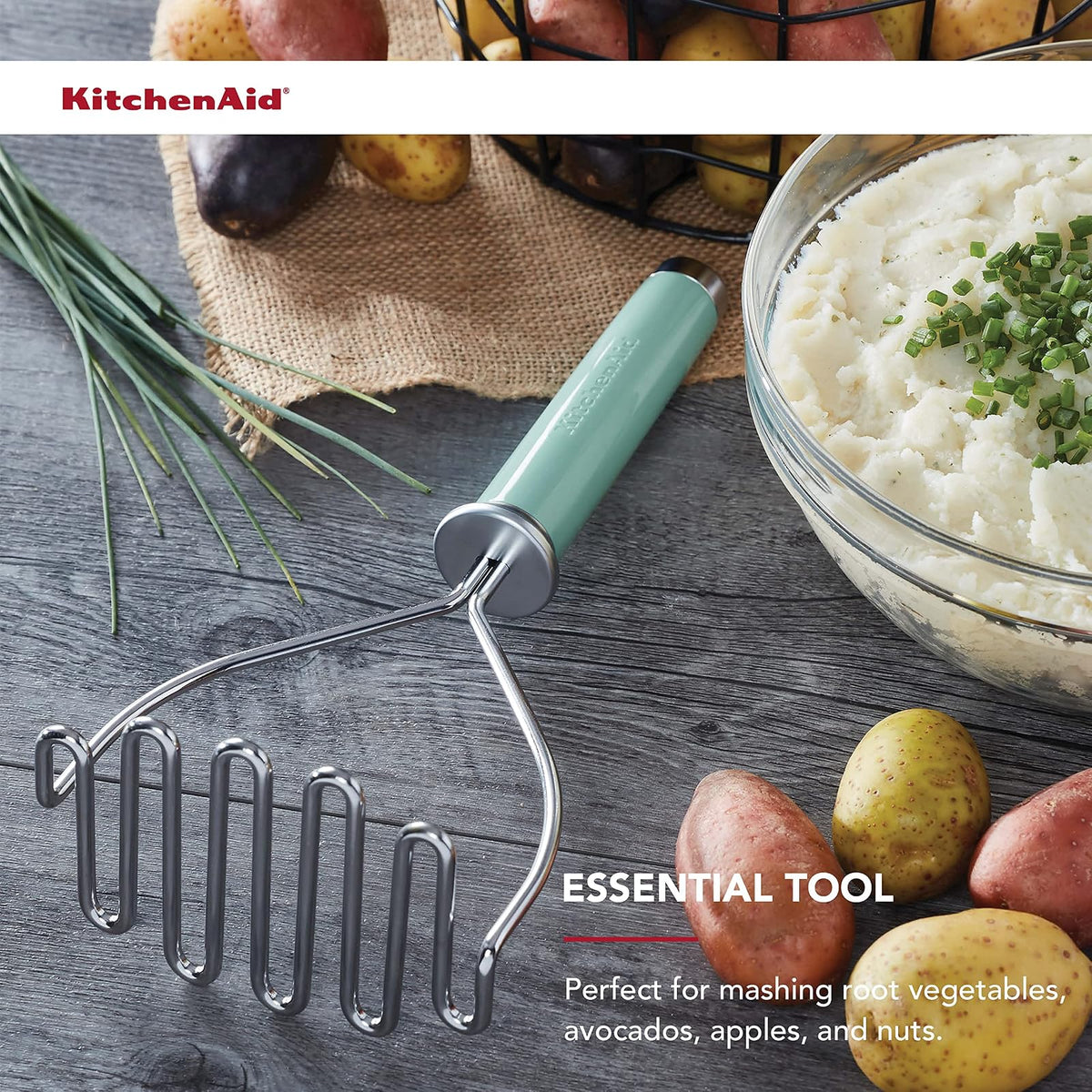 KitchenAid KE008OHAQA - Mashadora de alambre clásica, talla única, color azul