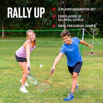 Franklin Sports Juego de bádminton de Repuesto para 2 Jugadores, 2 Raquetas de bádminton y 2 Volantes para Adultos y niños