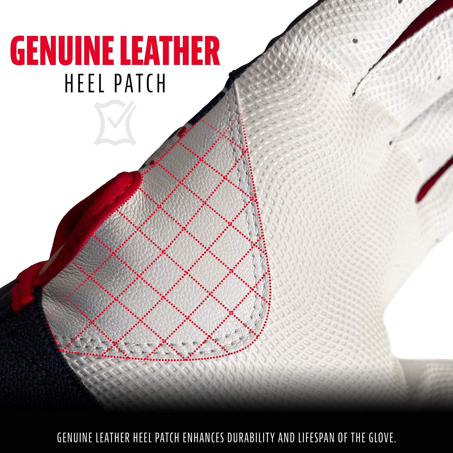 Franklin Sports MLB DIGITEK Guantes de bateo, Blanco/Azul Marino/Rojo, Adulto, Grande