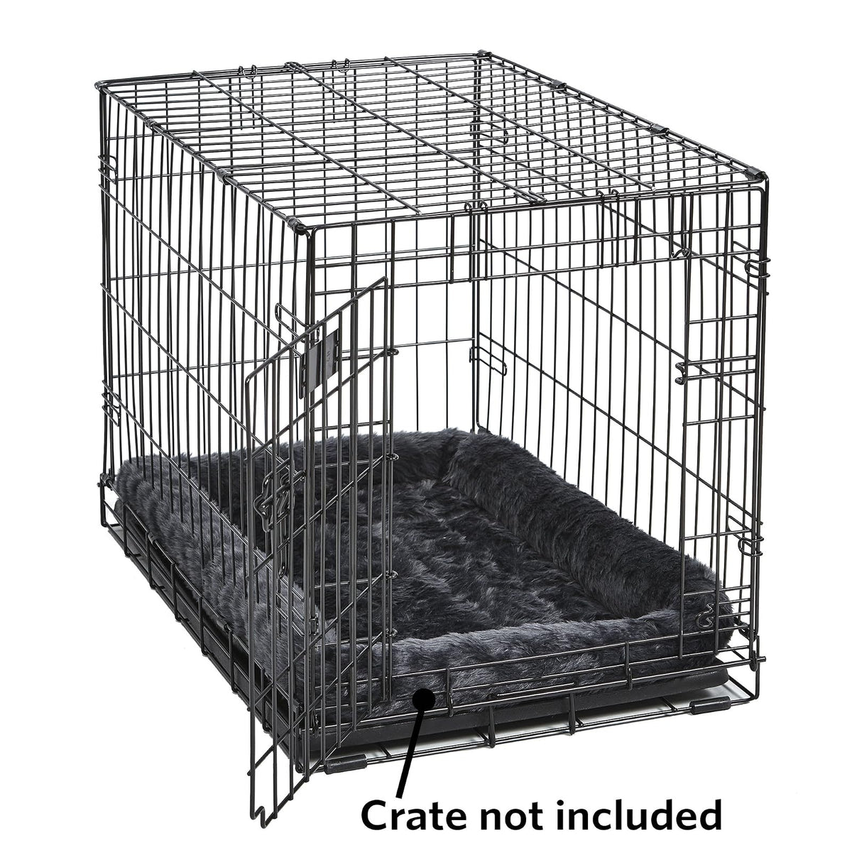Cama Gris para Perro o Gato de 42 Pulgadas con cómodo Refuerzo, Ideal para Razas de Perros Grandes y se Adapta a una Caja de Perro de 42 Pulgadas, fácil Mantenimiento, Lavar y secar a máquina
