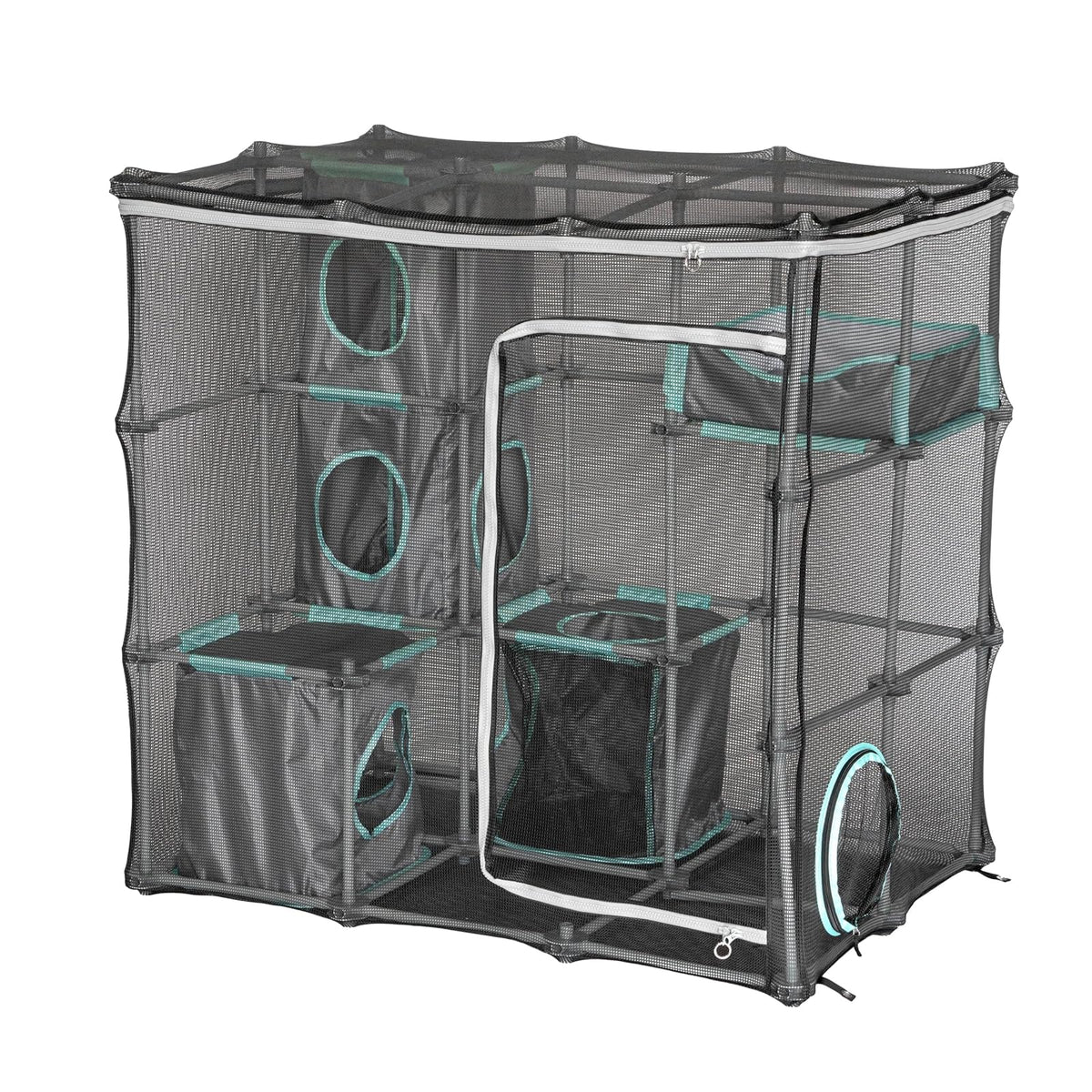 Kitty City - Mega kit de muebles para gatos Claw para interiores y exteriores, cama para gatos, caseta exterior, rascador de gatos corrugado