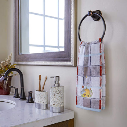 SKL Home - Juego de Toallas de Mano para baño, Cocina, Bar y Regalo, 16 x 25 Pulgadas, Color Gris, 2 Unidades