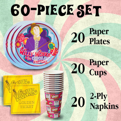 Silver Buffalo dorado Ticket Willy Wonka and the Chocolate Factory - Juego de 60 unidades
