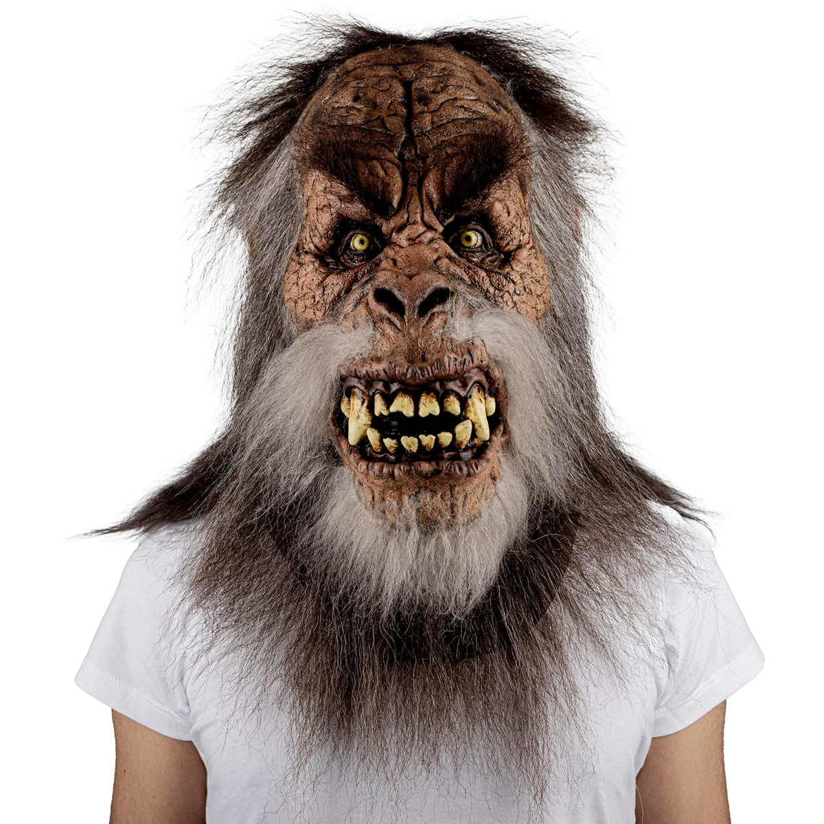 Ghoulish Productions Máscara De Látex Sasquatch, Accesorio Látex Cosplay Monstruos Leyendas, Disfraz Aterrador para Halloween y Fiestas Temáticas, Cosplay Monstruos del Bosque, Diseño Artesanal