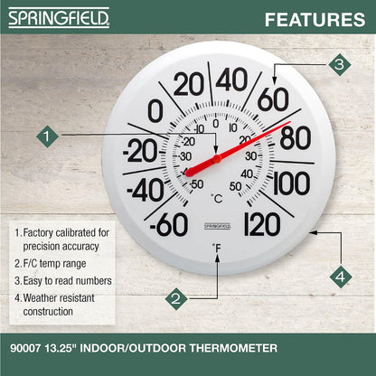 Springfield Big and Bold Outdoor Thermometer (13.25-Inch)