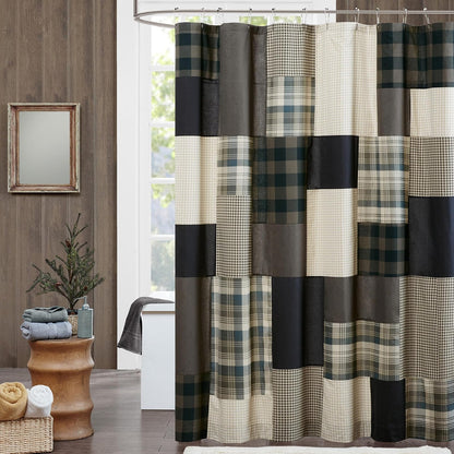 Woolrich Winter Hills - Cortina de Ducha de algodón para baño, 72 x 72 Pulgadas, Color café - Bronceado - Winter Hills