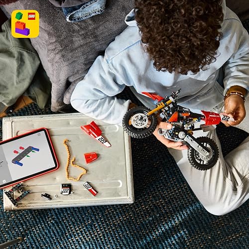 LEGO Technic Moto Ducati Desmo450 MX Factory – Juguete de Construcción para Mayores de 10 Años – Vehículo con Dirección y Suspensión – Idea de Regalo para Niños y Niñas – 42238