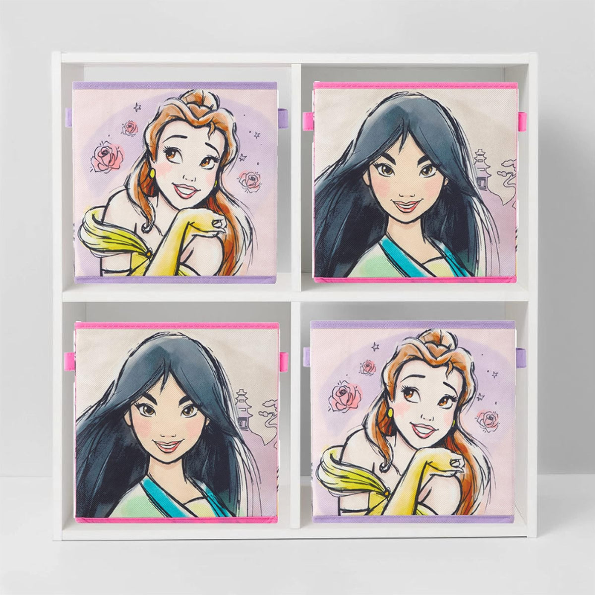Idea Nuova Disney Princess - Cubitos de almacenamiento plegables (25,4 x 25,4 cm)