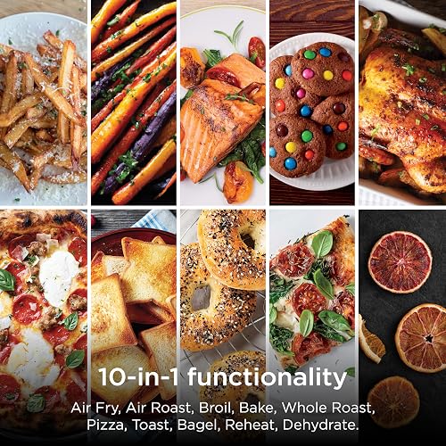 Ninja Foodi Horno Freidora de Aire XL 10 Funciones 1800W DT201 | Surround Convection 10x más Potente | 10 Funciones | 2 Niveles Simultáneos | Acero Inoxidable