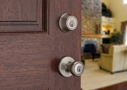 Kwikset 690T 15 SMT Tylo - Perilla de entrada con llave y cerrojo de seguridad de un solo cilindro con SmartKey, níquel satinado
