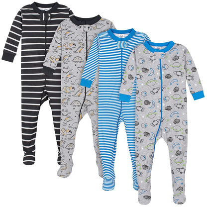 Gerber 4-Pack Footed Pajamas Durmientes para bebés y niños pequeños bebés niños
