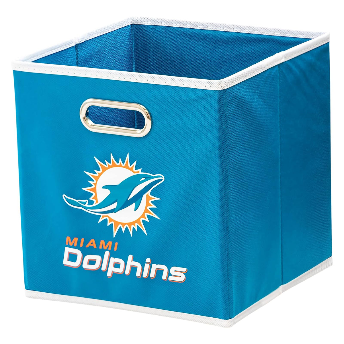 Franklin Sports Cubos de Almacenamiento de Tela de Equipo de NFL Hecho para Adaptarse a los organizadores de Almacenamiento (27.9 x 26.6 x 26.6 cm) - Miami Dolphins