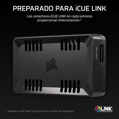 CORSAIR COMMANDER DUO iCUE LINK RGB Controlador del Ventilador y de Iluminación – Controla 12 Ventiladores Mediante Cadena Tipo Daisy-Chain PWM, Dos Sensores de Temperatura Flexibles Incluidos – Negro
