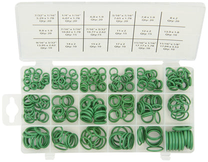 Mastercool Surtido de Juntas Toricas HNBR, Verde, 91339