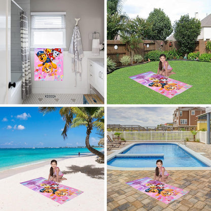 Franco Kids - Toalla de baño de algodón súper Suave para niños, 58 x 28 Pulgadas, Patrulla Canina para niñas