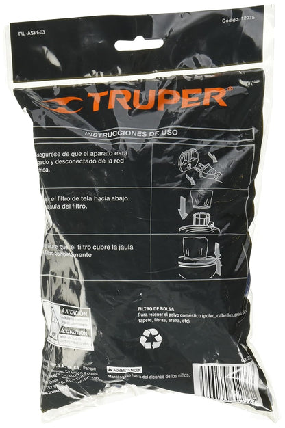 Truper FIL-ASPI-G1, Bolsa con 3 filtros de tela, aspiradoras de 3-4 galones