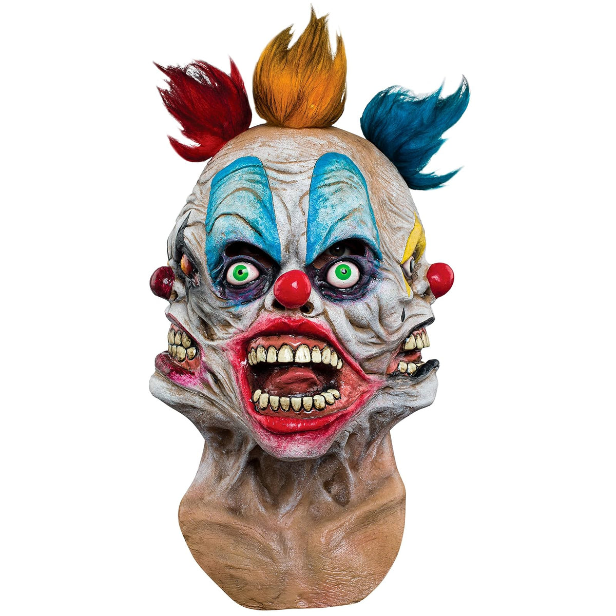Tripolar Clown, Máscara de Payaso con Tres Caras, Máscaras de Jester Espeluznantes Malvados Ideal para Halloween y Fiestas de Disfraces