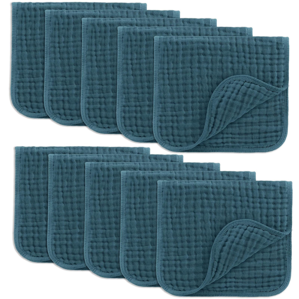 Comfy Cubs Paños de Muselina para Eructar, 100% Algodón, 6 Capas Absorbentes - Neptune - 10-Pack 20"X10"