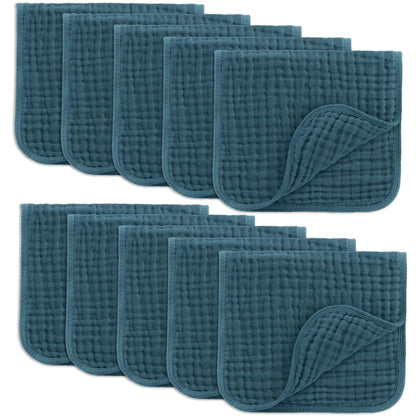 Comfy Cubs Paños de Muselina para Eructar, 100% Algodón, 6 Capas Absorbentes - Neptune - 10-Pack 20"X10"