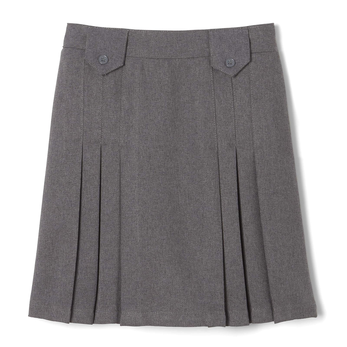 French Toast falda plisada frontal con pestañas para niña - Niñas grandes - 7 - Heather Gray