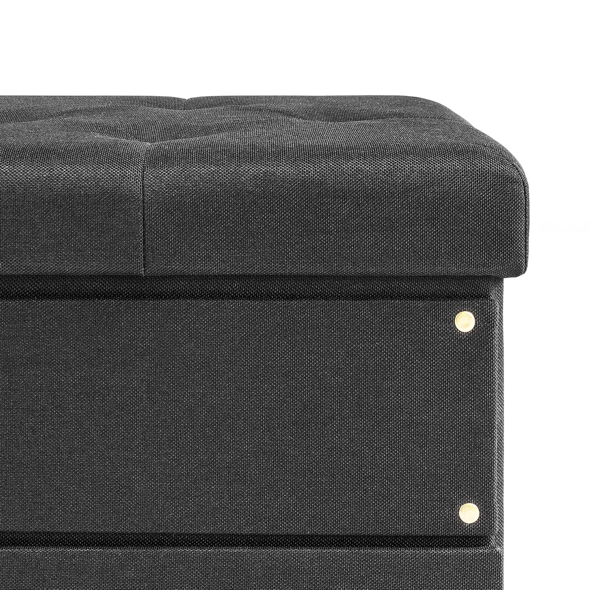Otto & Ben Stockbox otomano con cajón de Almacenamiento, Taburete Plegable de 15 Pulgadas, Color Negro