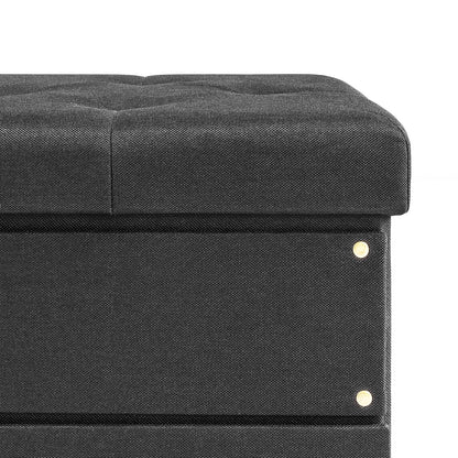 Otto & Ben Stockbox otomano con cajón de Almacenamiento, Taburete Plegable de 15 Pulgadas, Color Negro