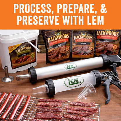 LEM Products Jerky Cannon and Gun Boquilla doble ceca, 2 ranuras Jerky, acero inoxidable