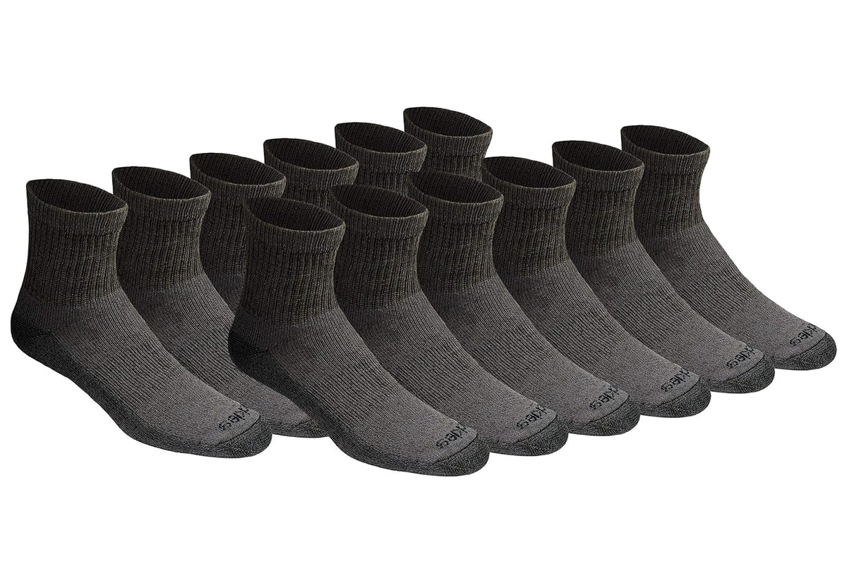 Dickies Calcetines Dri-Tech Control de Humedad para Hombre - Shoe Size: 6-12 - Charcoal (12 Pairs)