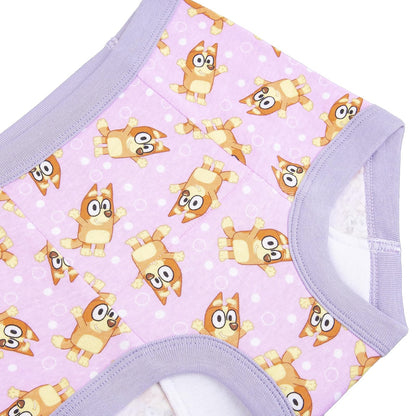 Bluey - Paquete de 7 pantalones de entrenamiento para ir al baño unisex con pegatinas y tabla de éxito, tallas 18 M, 2t, 3t y 4t, Paquete de 7 Bluey, 2 Años