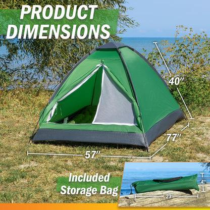 Wakeman Outdoor - Tienda de campaña para 2 Personas - Refugio fácil de Instalar con Mosca de Lluvia y Bolsa de Transporte para Camping, Playa, mochileros, Senderismo y Festivales