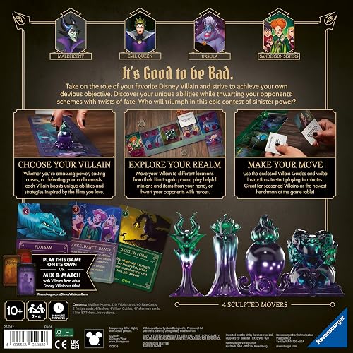 Ravensburger Disney Villainous - Juego de Mesa de colección de Cuatro Personajes - Juego de Estrategia Familiar con Villanos Favoritos de Disney - A Partir de 10 años