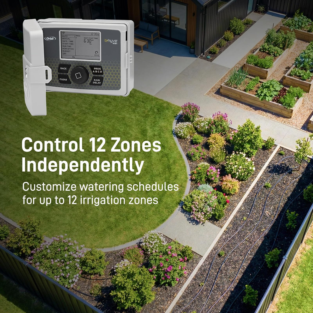 Orbit 57950 B-hyve Smart Indoor/Outdoor 12-Station WiFi Sprinkler System Controller