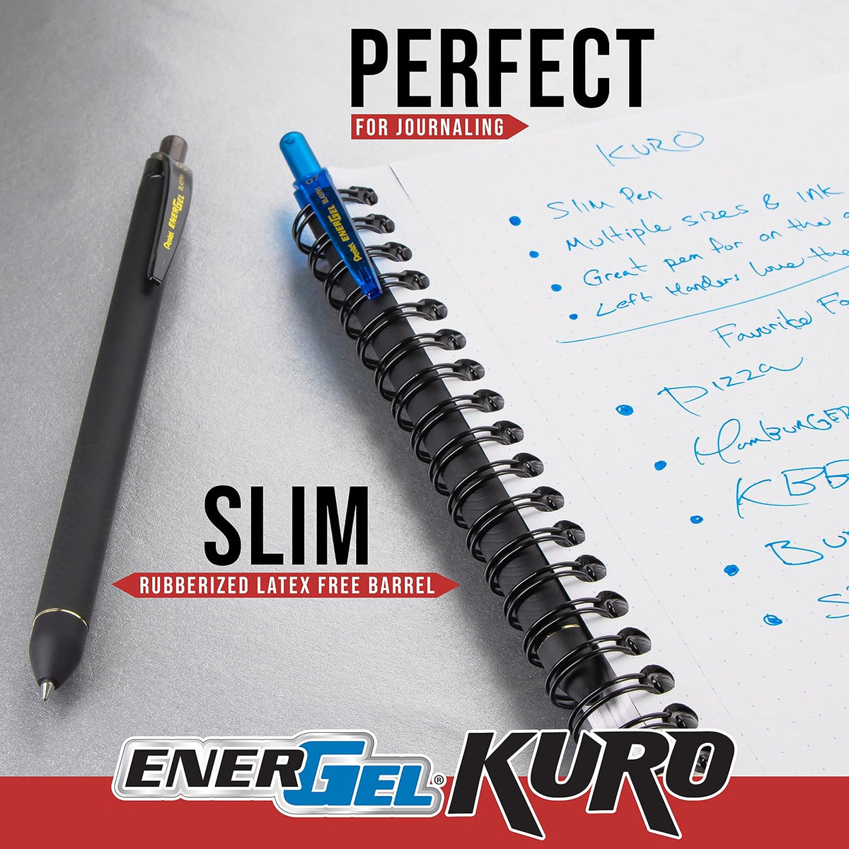 Pentel EnerGel Kuro Shades of the Ocean, bolígrafo retráctil de gel líquido, varios colores de tinta, paquete de 5 (BL437OCNPF5)