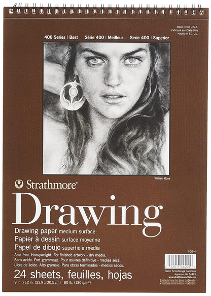 Strathmore Bloc de Papel para Dibujo en Espiral, 80 lb - Marfil - crema - 9" x 12" (23 cm x 30 cm)