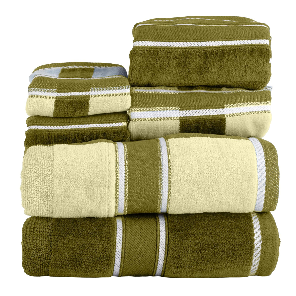 Lavish Home 67-0023-G Towel Set, Oakville, Velour, Green, 6 Piece - Verde